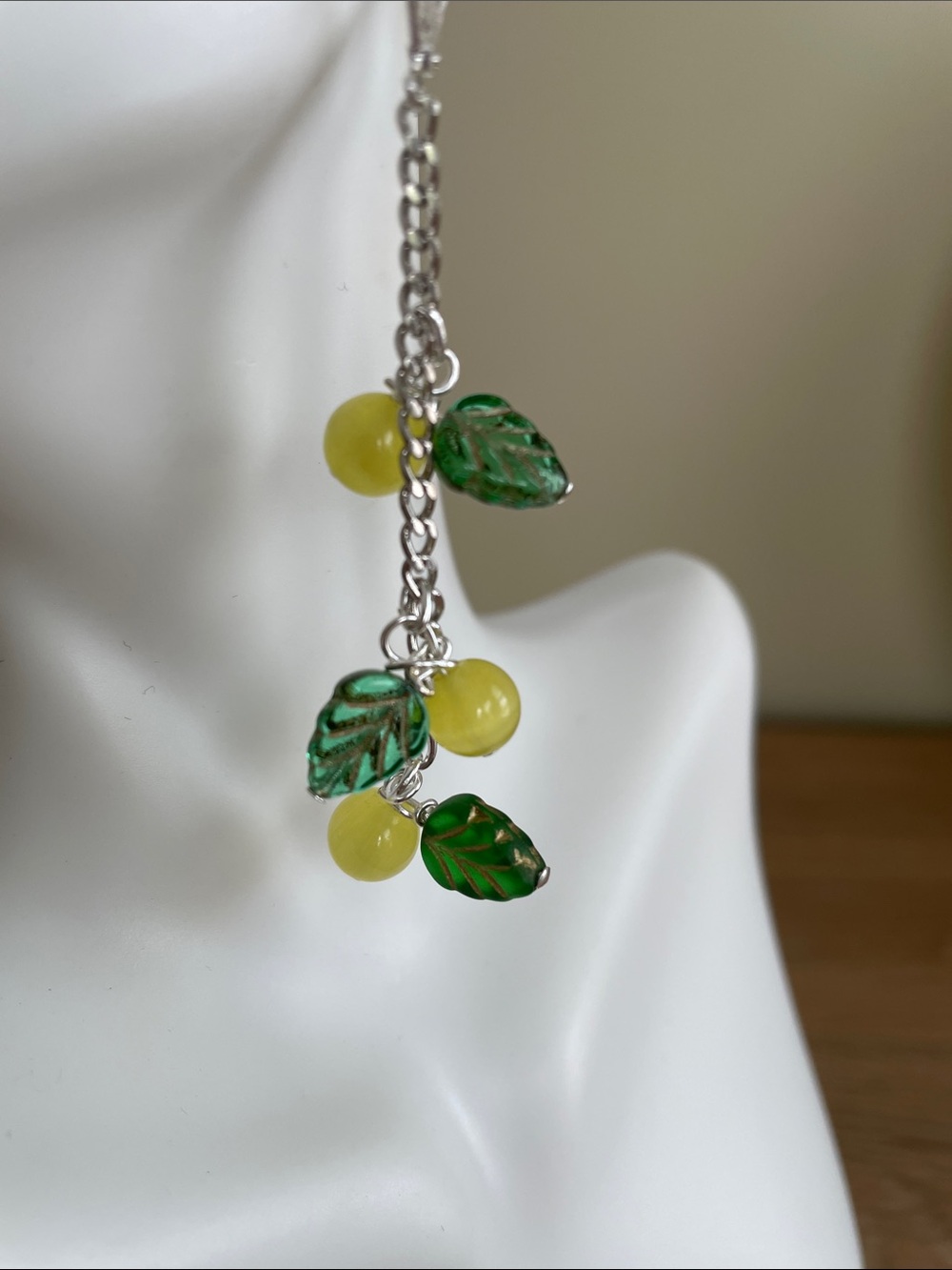 HAND CRAFTED LEMON VINE LONG CHAIN DANGLE EARRINGS Whimsical 
Summer Aesthetic